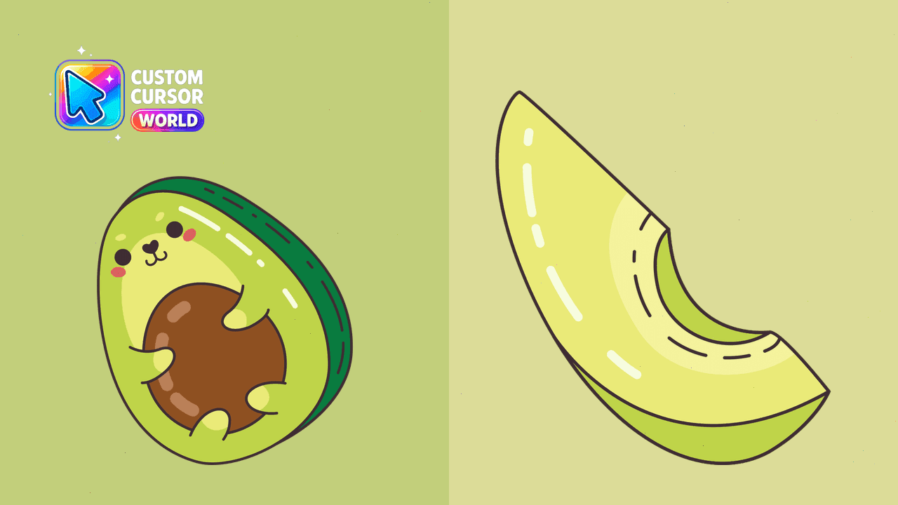 Прев'ю курсор-паку: Avocado Cursor Pack - Kawaii Style