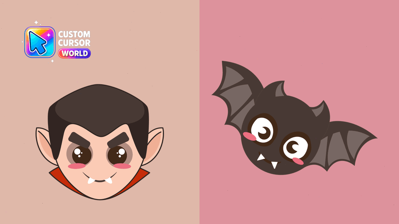 Прев'ю курсор-паку: Kawaii Dracula Custom Cursor Pack for Chrome and Edge