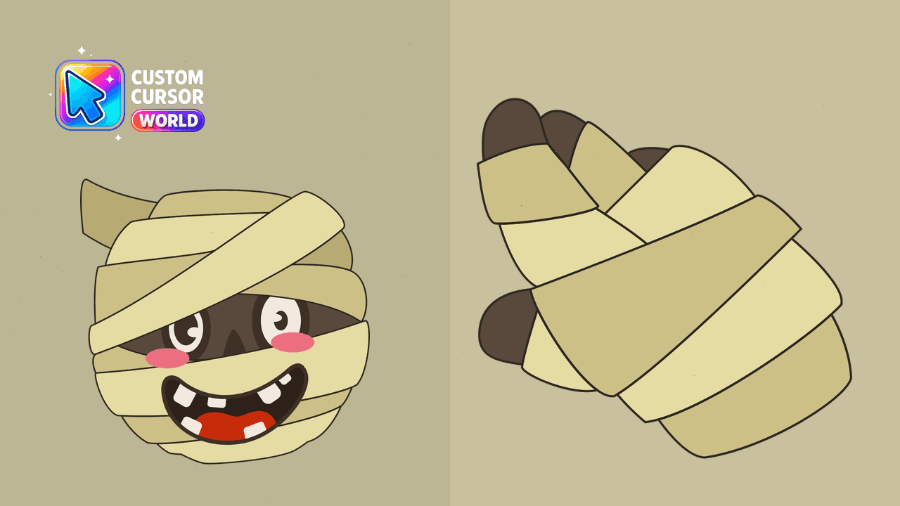 Прев'ю курсор-паку: Kawaii Custom Cursor Pack - Mummy Edition