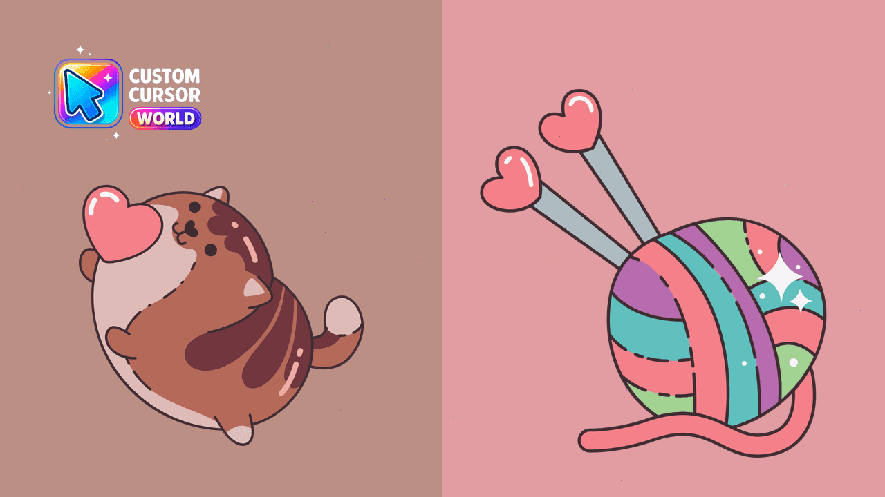 Прев'ю курсор-паку: Custom Cursor Pack - Kawaii Playful Cat