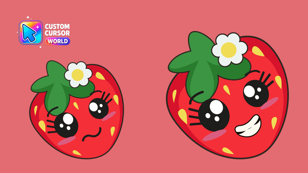Прев'ю курсор-паку: Kawaii Cursor Pack - Strawberry Design