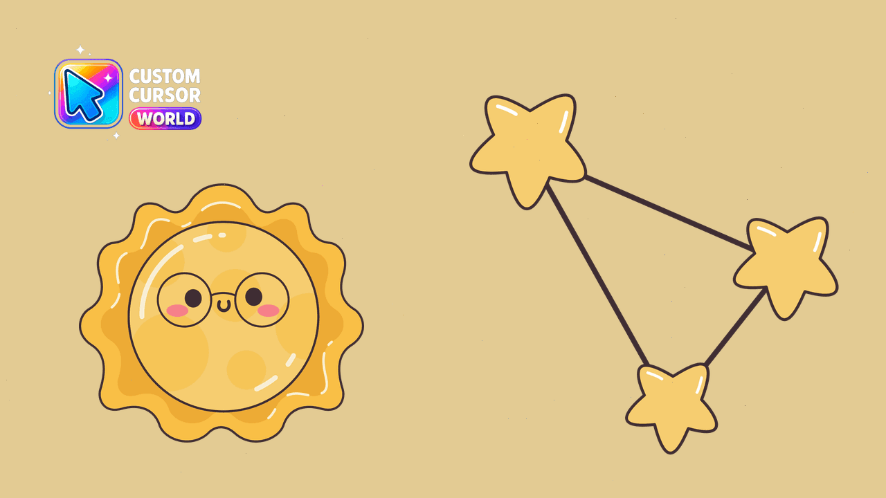 Прев'ю курсор-паку: Kawaii Sun & Stars Custom Cursor Pack