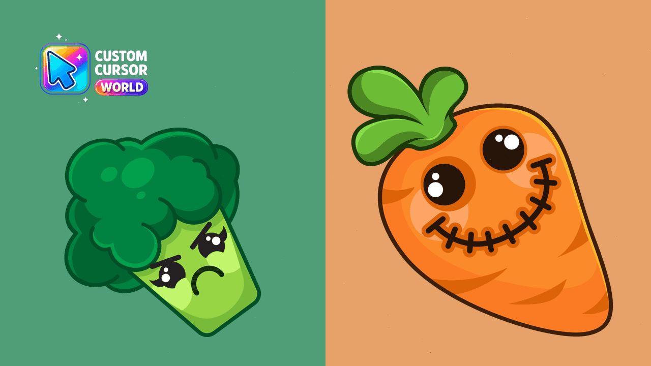 Прев'ю курсор-паку: Kawaii Vegetable Custom Cursor Pack