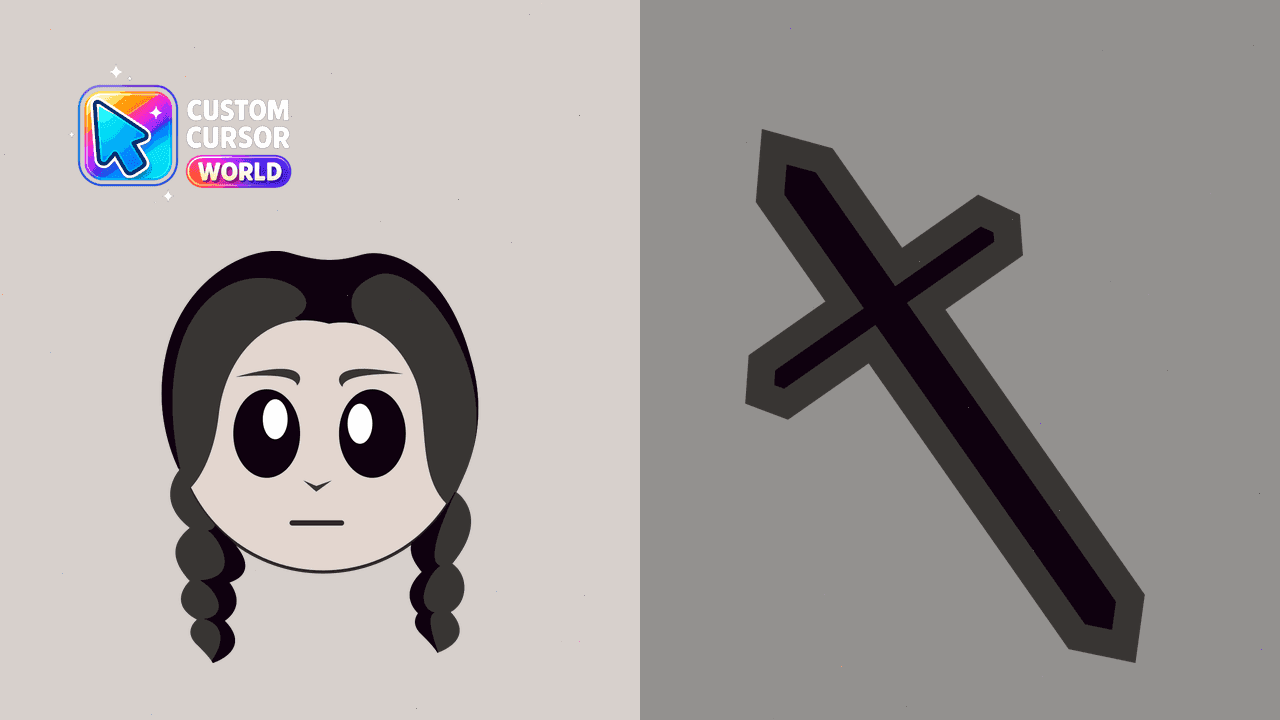 Прев'ю курсор-паку: Wednesday Addams Custom Cursor Pack