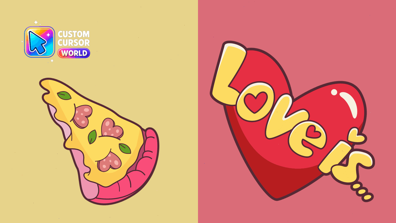 Прев'ю курсор-паку: Custom Cursor Pack - Love is Pizza