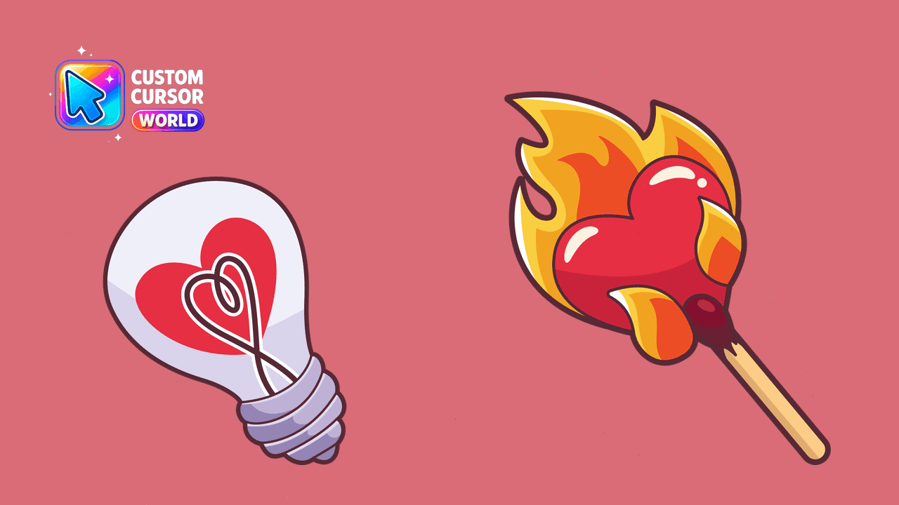 Прев'ю курсор-паку: Custom Love Light Cursor Pack for Browsers