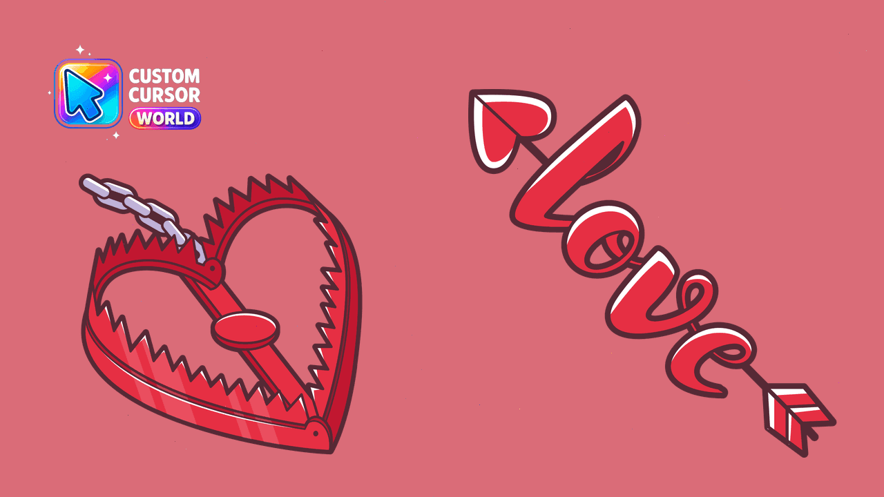 Прев'ю курсор-паку: Romantic Cursor Pack - Love Trap Design
