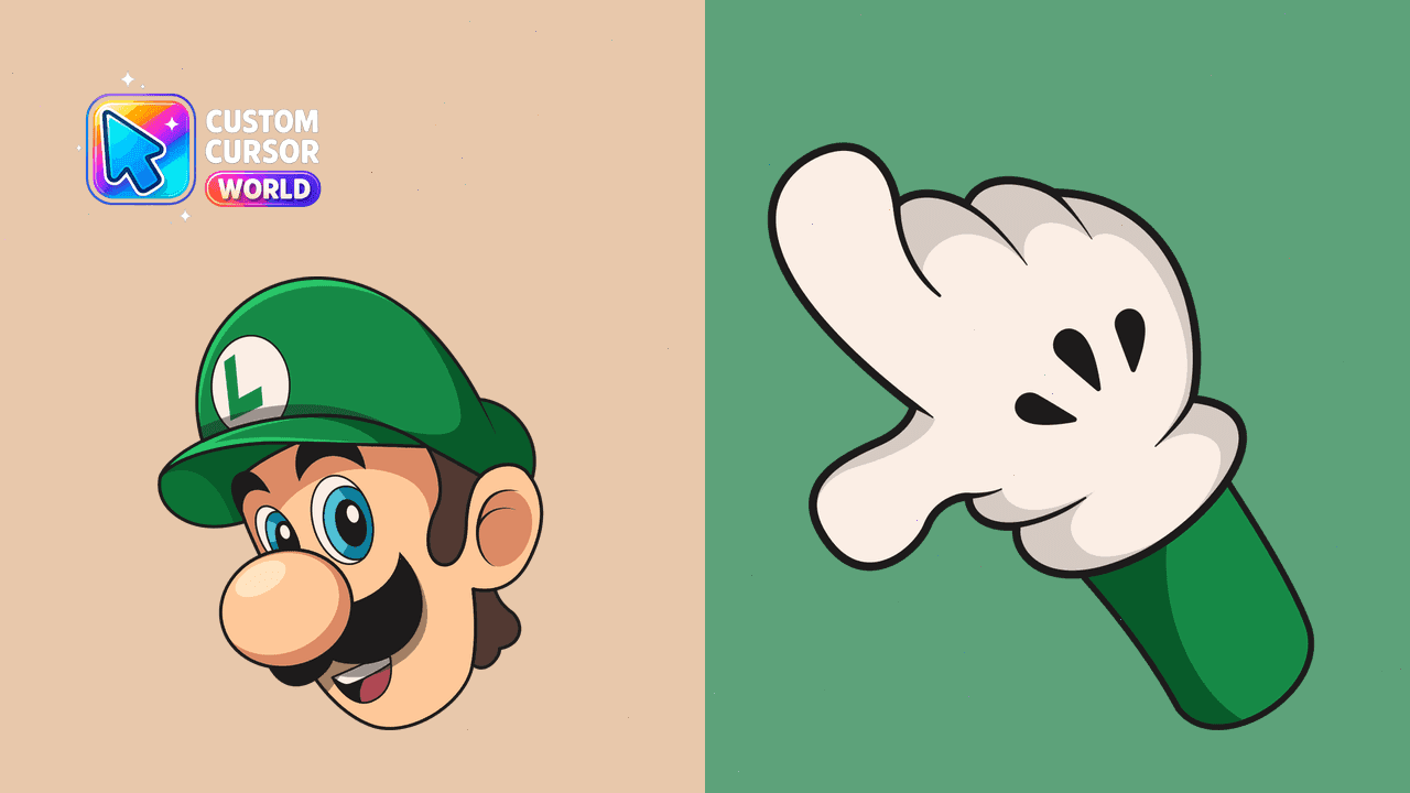 Прев'ю курсор-паку: Luigi Custom Cursor Pack for Chrome & Edge