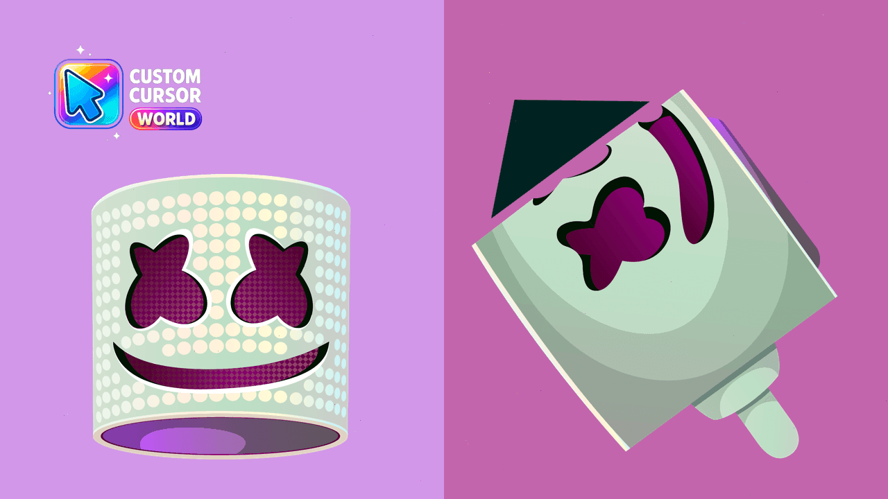 Прев'ю курсор-паку: Marshmello Custom Cursor Pack for Chrome