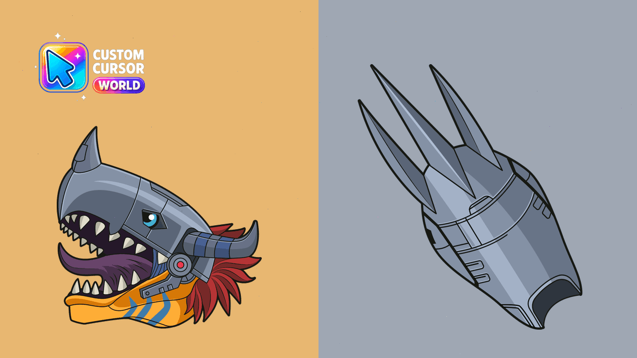 Прев'ю курсор-паку: Metal Greymon Cursor Pack - Digimon Custom Cursor for Chrome