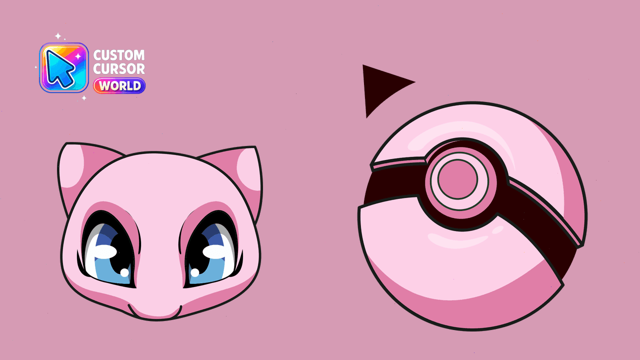 Прев'ю курсор-паку: Custom Cursor Pack - Pink Mew Design for Chrome & Edge