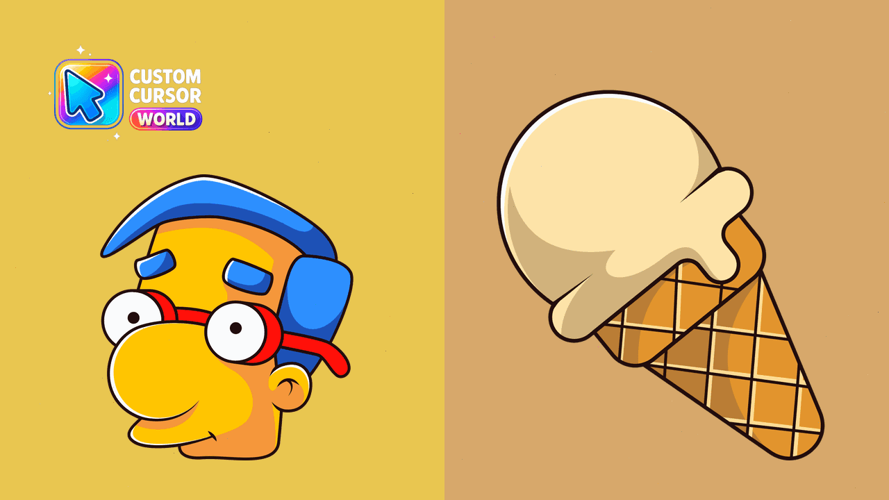 Прев'ю курсор-паку: Milhouse Custom Cursor Pack for Chrome & Edge