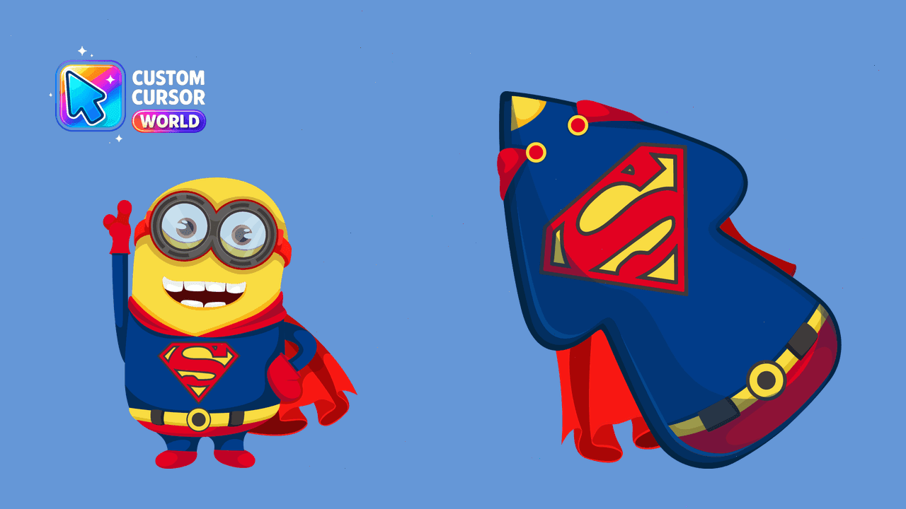 Прев'ю курсор-паку: Minion Superman Cursor Pack for Browsers