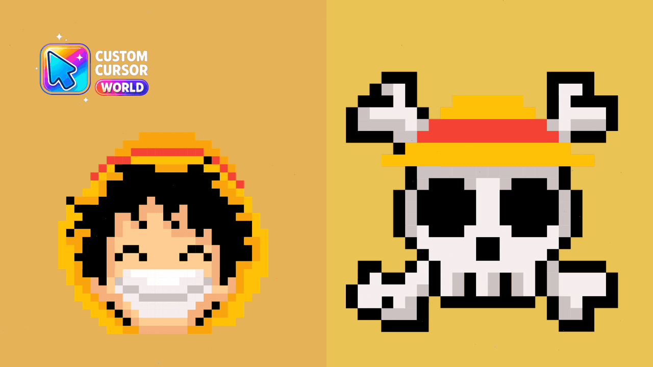 Прев'ю курсор-паку: Luffy Custom Cursor Pack - Pixel Art Style