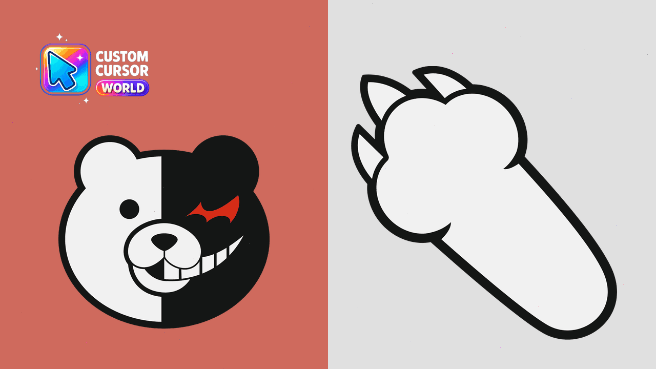 Прев'ю курсор-паку: Monokuma Custom Cursor Pack for Chrome and Edge
