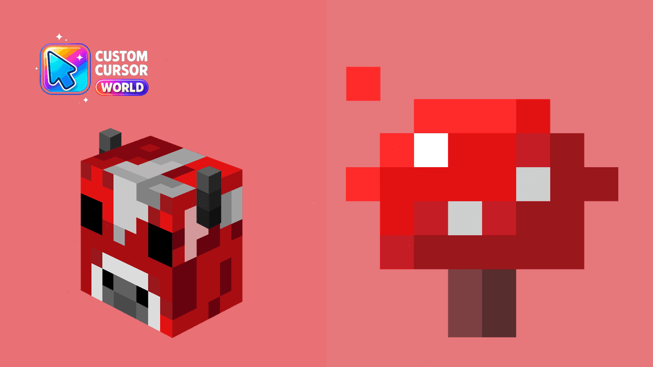 Прев'ю курсор-паку: Pixelated Mooshroom Cursor Pack for Browser
