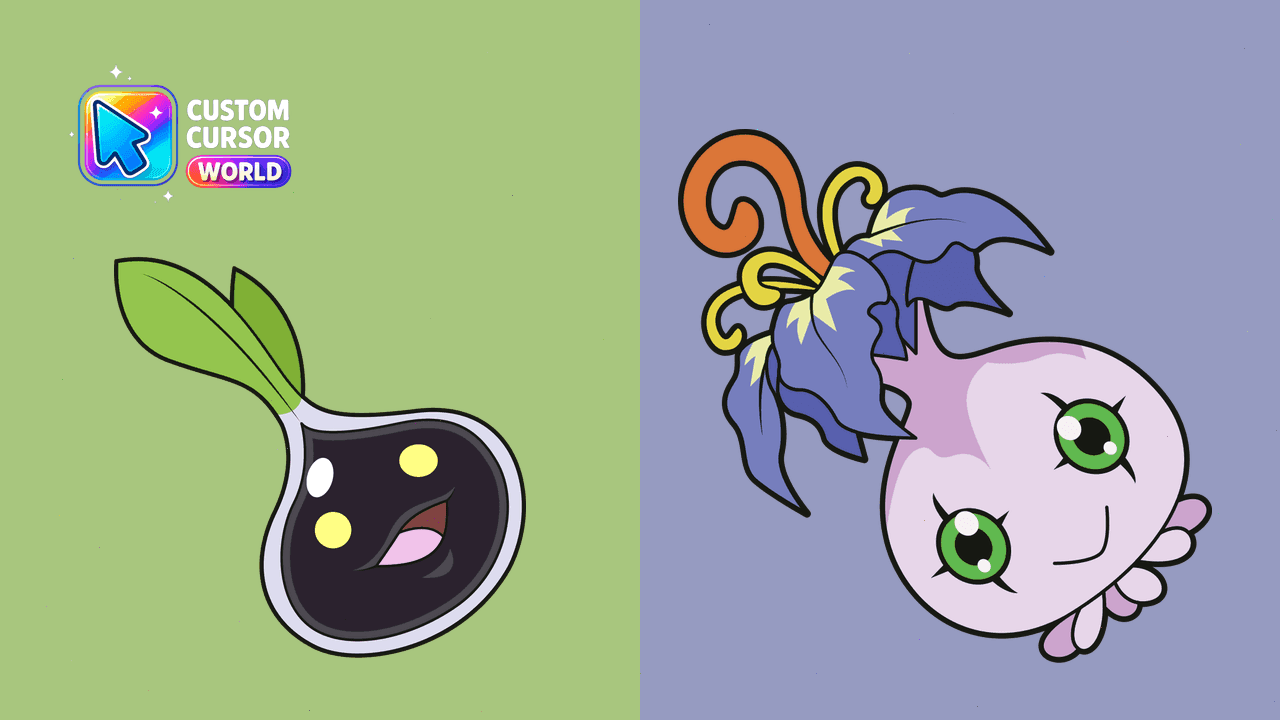 Прев'ю курсор-паку: Digimon Cursor Pack - Nyokimon & Yokomon