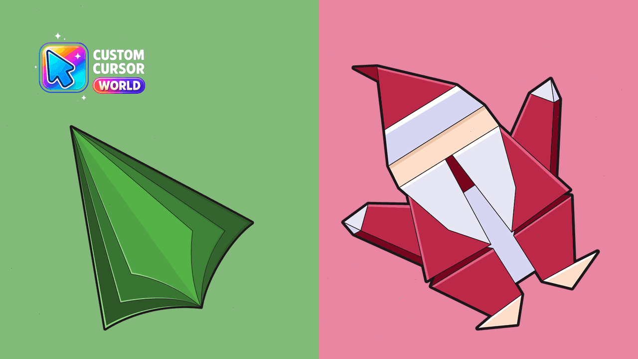 Прев'ю курсор-паку: Origami Santa Custom Cursor Pack for Web Browsers