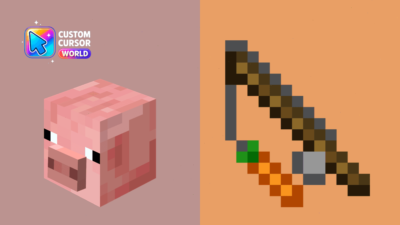 Прев'ю курсор-паку: Minecraft Pig Cursor Pack