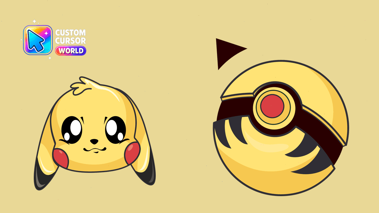 Прев'ю курсор-паку: Pikachu Custom Cursor Pack for Chrome and Edge