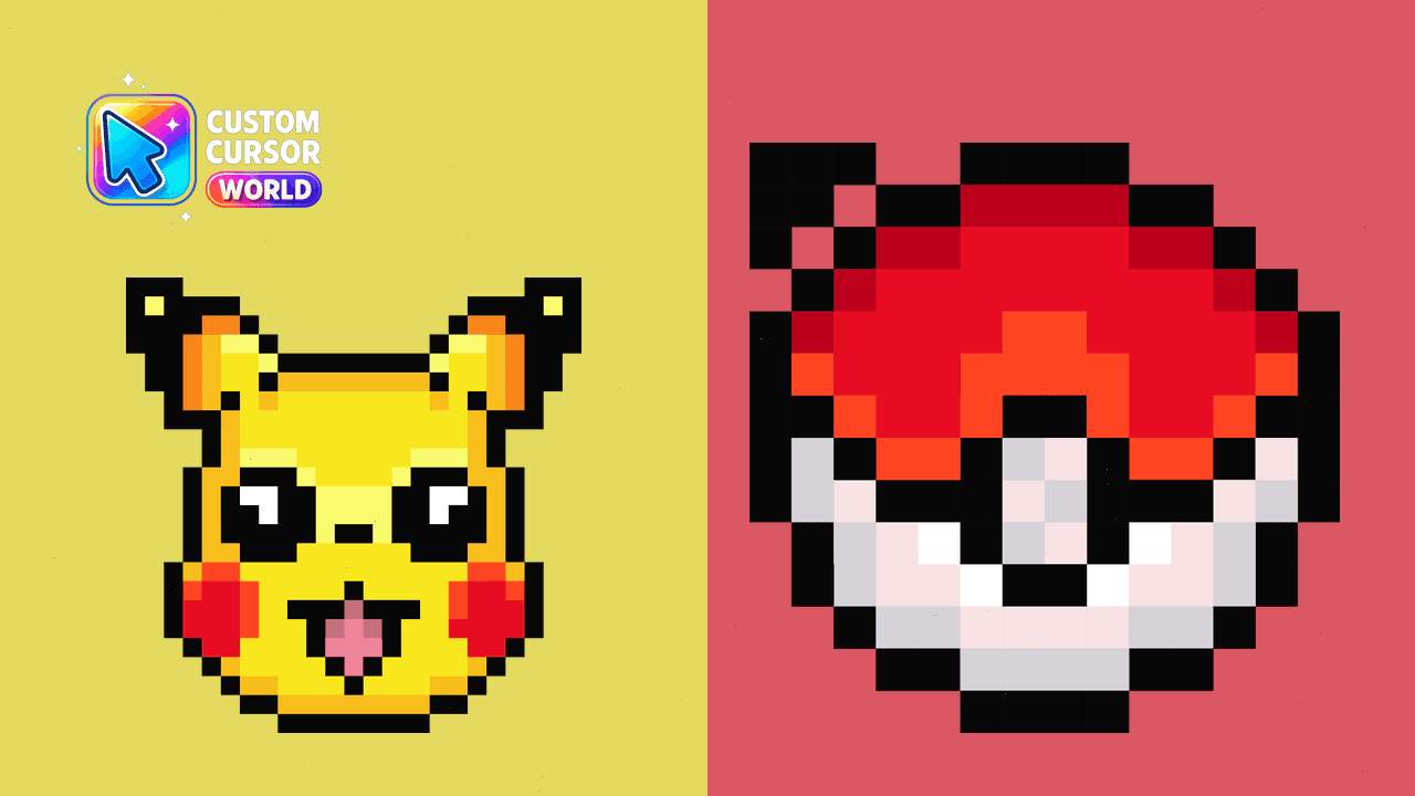 Прев'ю курсор-паку: Pikachu Pixel Custom Cursor Pack for Chrome & Edge