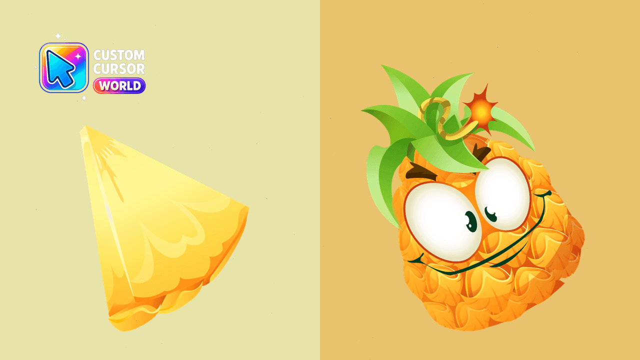 Прев'ю курсор-паку: Pineapple Cursor Pack - Custom Fruit-Design for Browsers