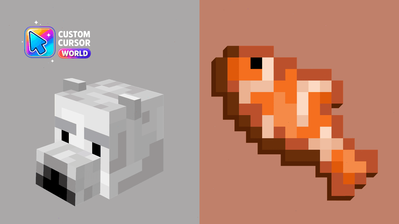 Прев'ю курсор-паку: Polar Bear Cursor Pack for Minecraft Style in Chrome and Edg
