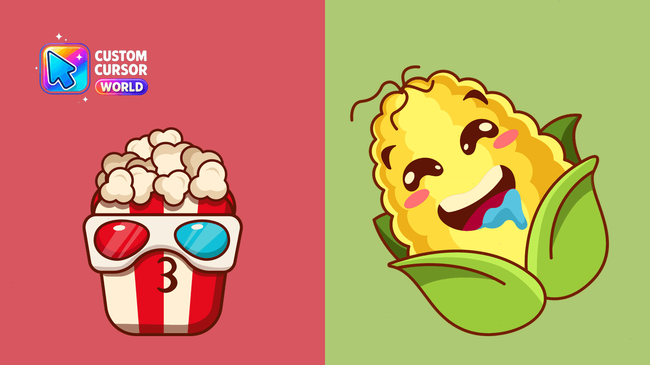 Прев'ю курсор-паку: Popcorn & Corn Custom Cursor Pack