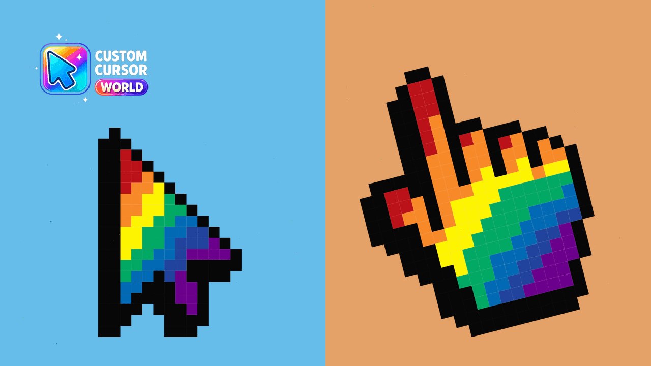 Прев'ю курсор-паку: Rainbow Cursor Pack for Chrome and Edge