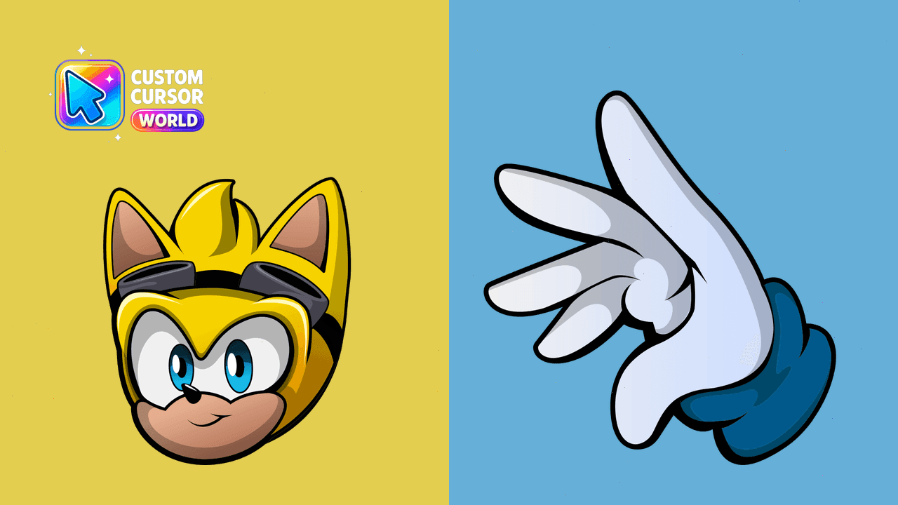 Прев'ю курсор-паку: Ray the Cursor Pack - Sonic Squirrel Cursors for Chrome