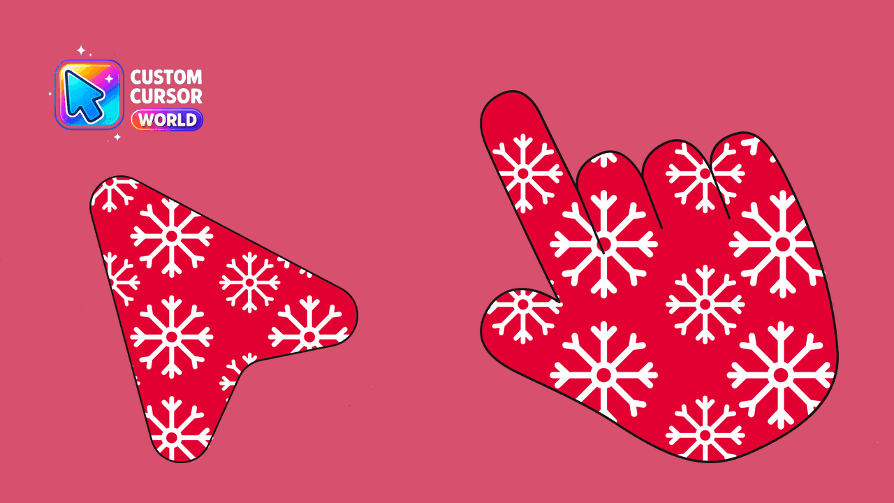 Прев'ю курсор-паку: Custom Cursor Pack - Red Snowflake Glove