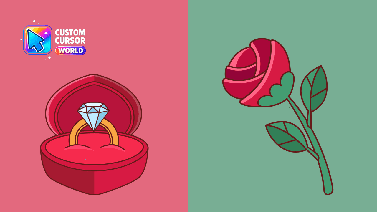 Прев'ю курсор-паку: Rose & Ring Cursor Pack for Valentine's Day