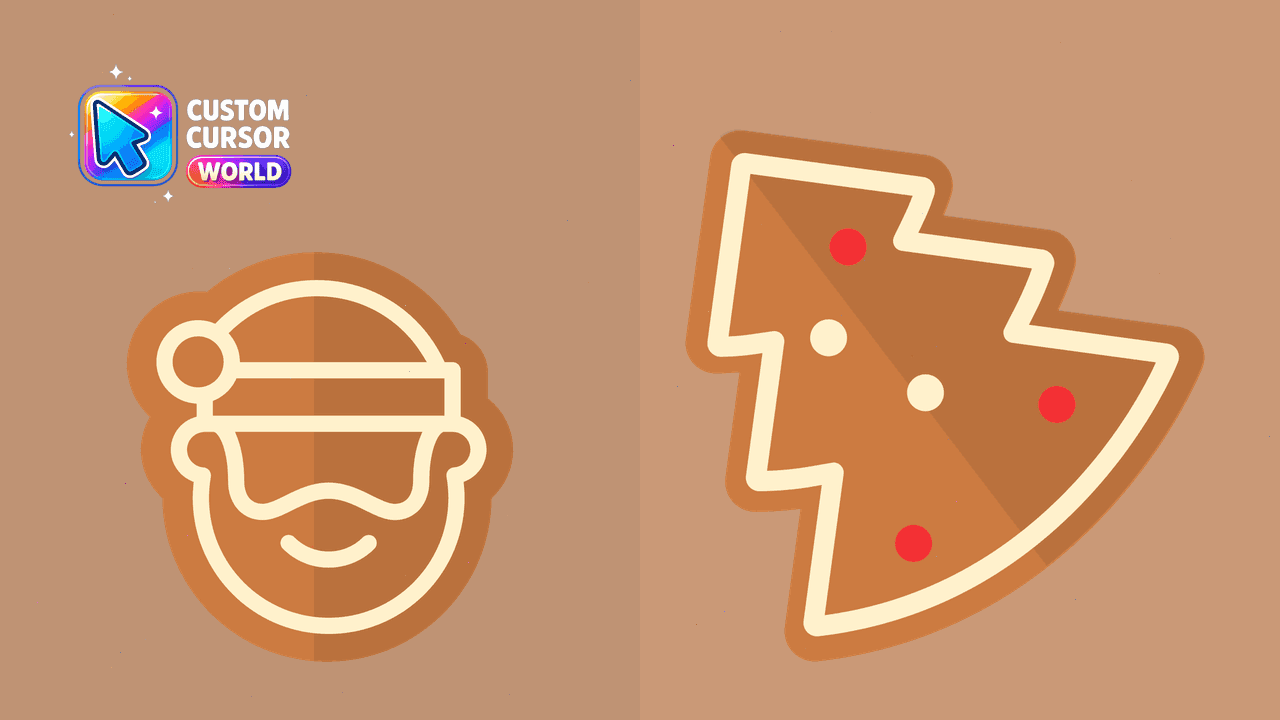 Прев'ю курсор-паку: Santa Gingerbread Cookie Custom Cursor for Chrome and Edge