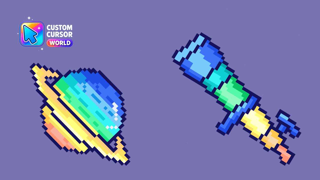 Прев'ю курсор-паку: Saturn Pixel Custom Cursor Pack