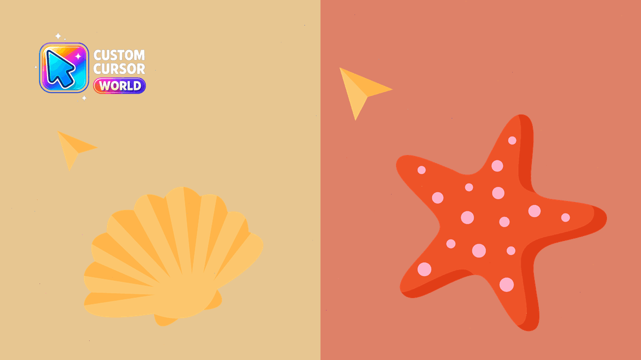 Прев'ю курсор-паку: Custom Cursor Pack - Seashell & Starfish Collection