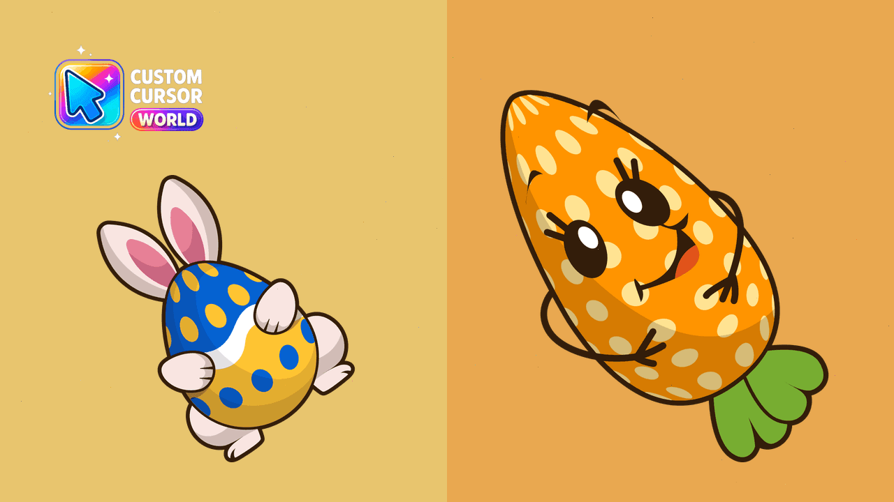 Прев'ю курсор-паку: Easter Cursor Pack with Shy Bunny