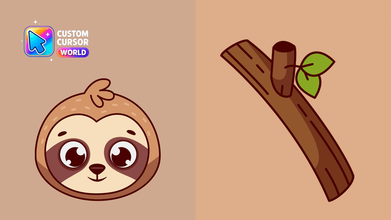Прев'ю курсор-паку: Sloth Custom Cursor Pack for Chrome and Edge