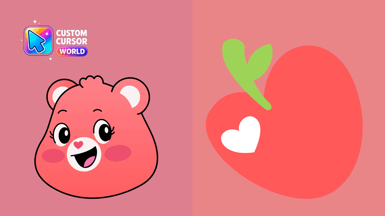 Прев'ю курсор-паку: Smart Heart Bear Custom Cursor Pack for Chrome & Edge