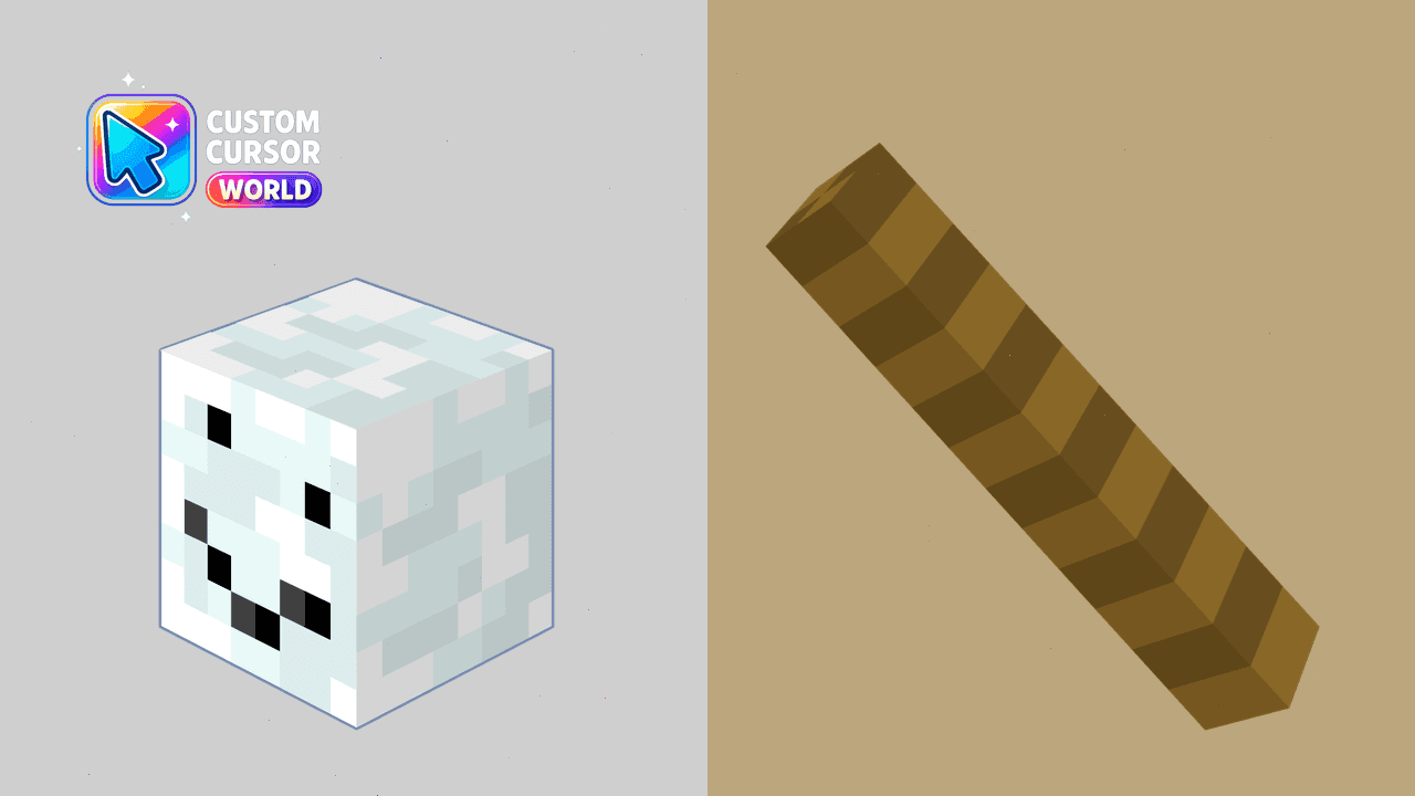 Прев'ю курсор-паку: Snowman Minecraft Cursor Pack for Chrome and Edge