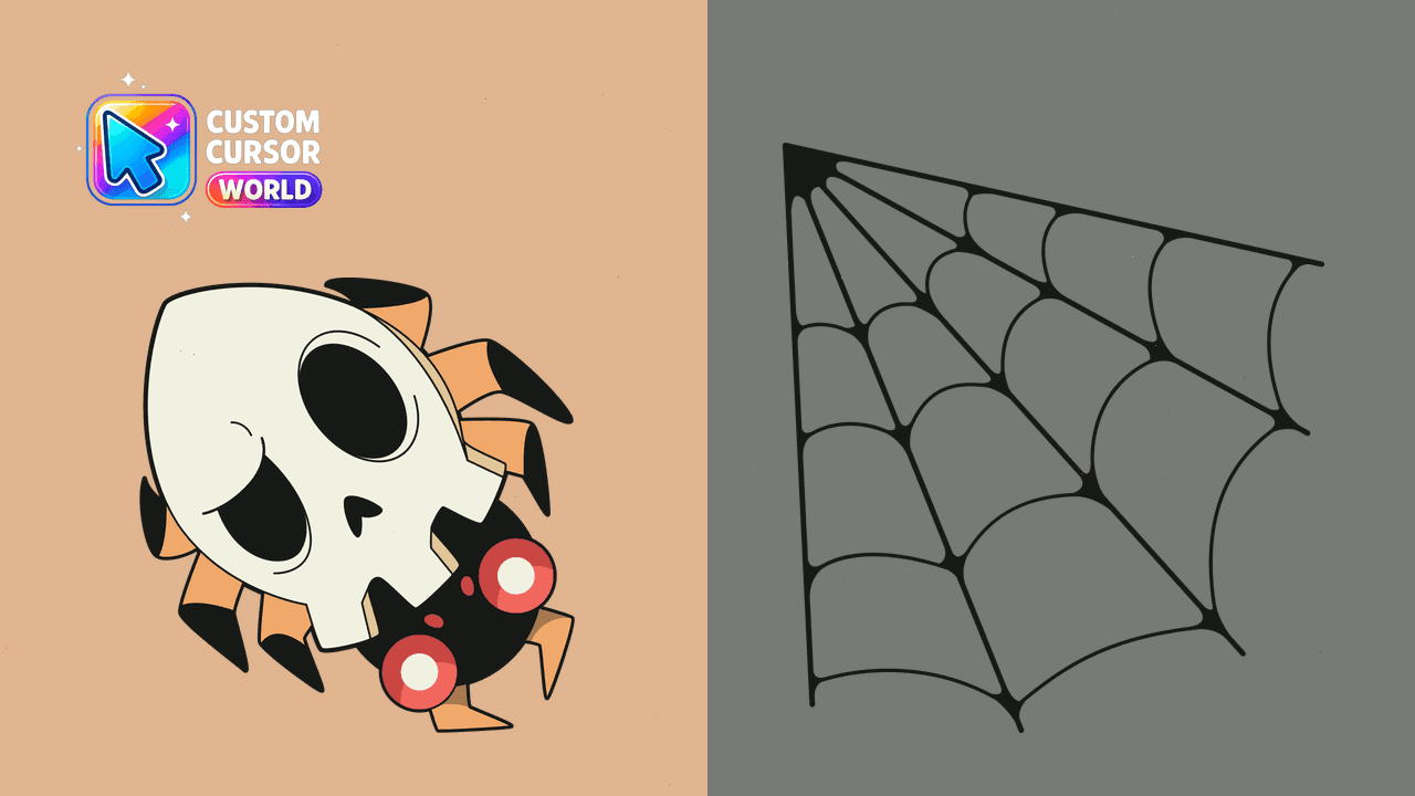 Прев'ю курсор-паку: Custom Spider Skull Cursor Pack for Chrome & Edge