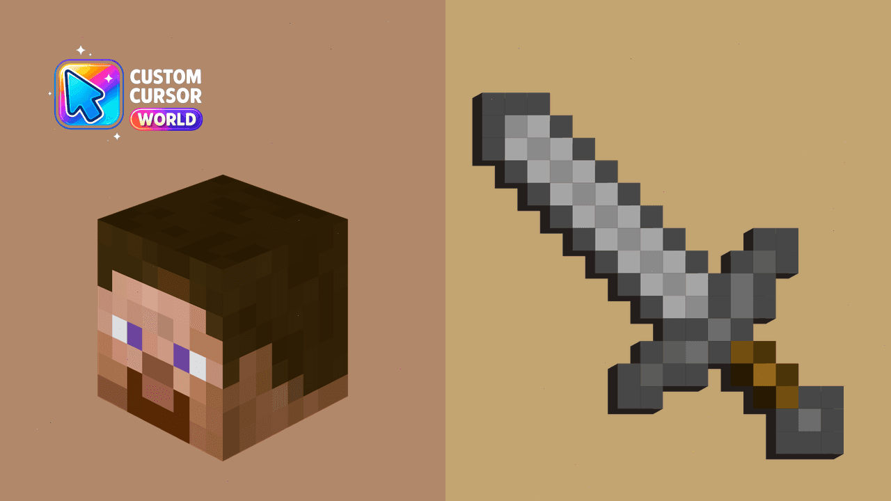 Прев'ю курсор-паку: Custom Cursor Pack - Minecraft Steve