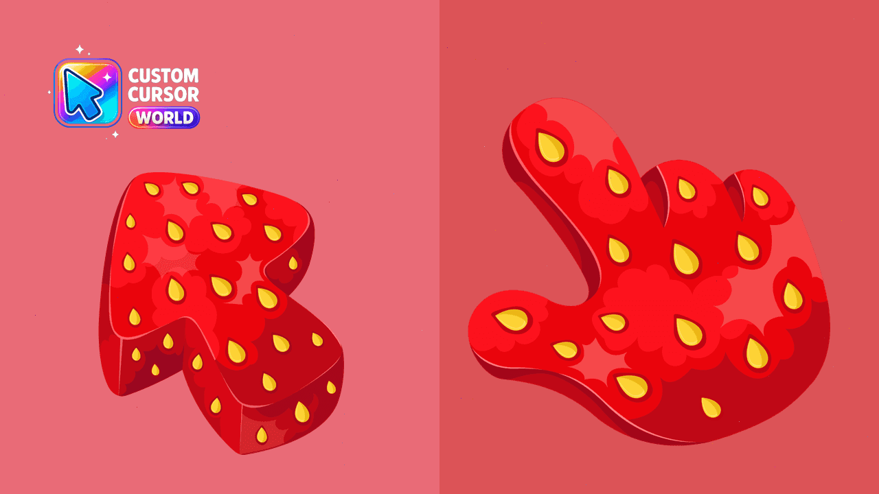 Прев'ю курсор-паку: Strawberry Cursor Pack - Textural Delight for Your Screen