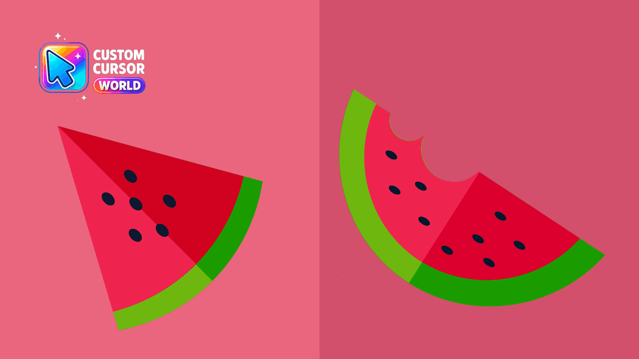 Прев'ю курсор-паку: Cute Watermelon Custom Cursor Pack