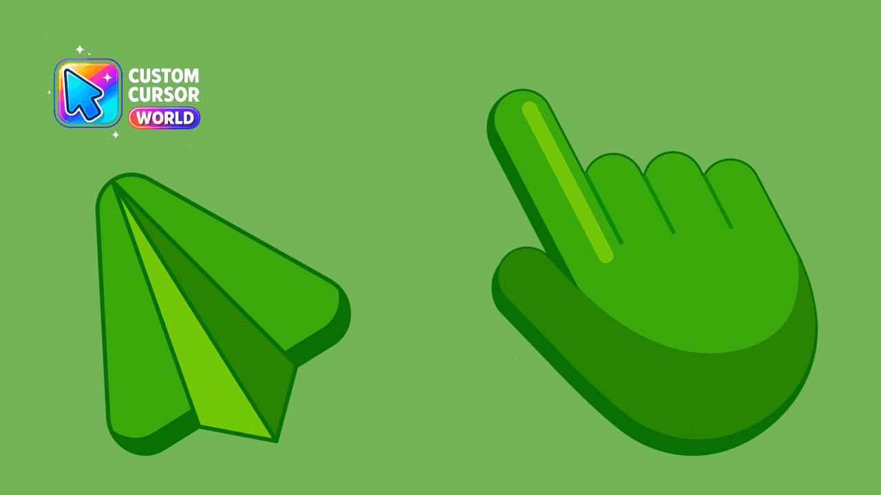 Прев'ю курсор-паку: Flying Green Cursor Pack - Stylish Design for Mouse & Pointe