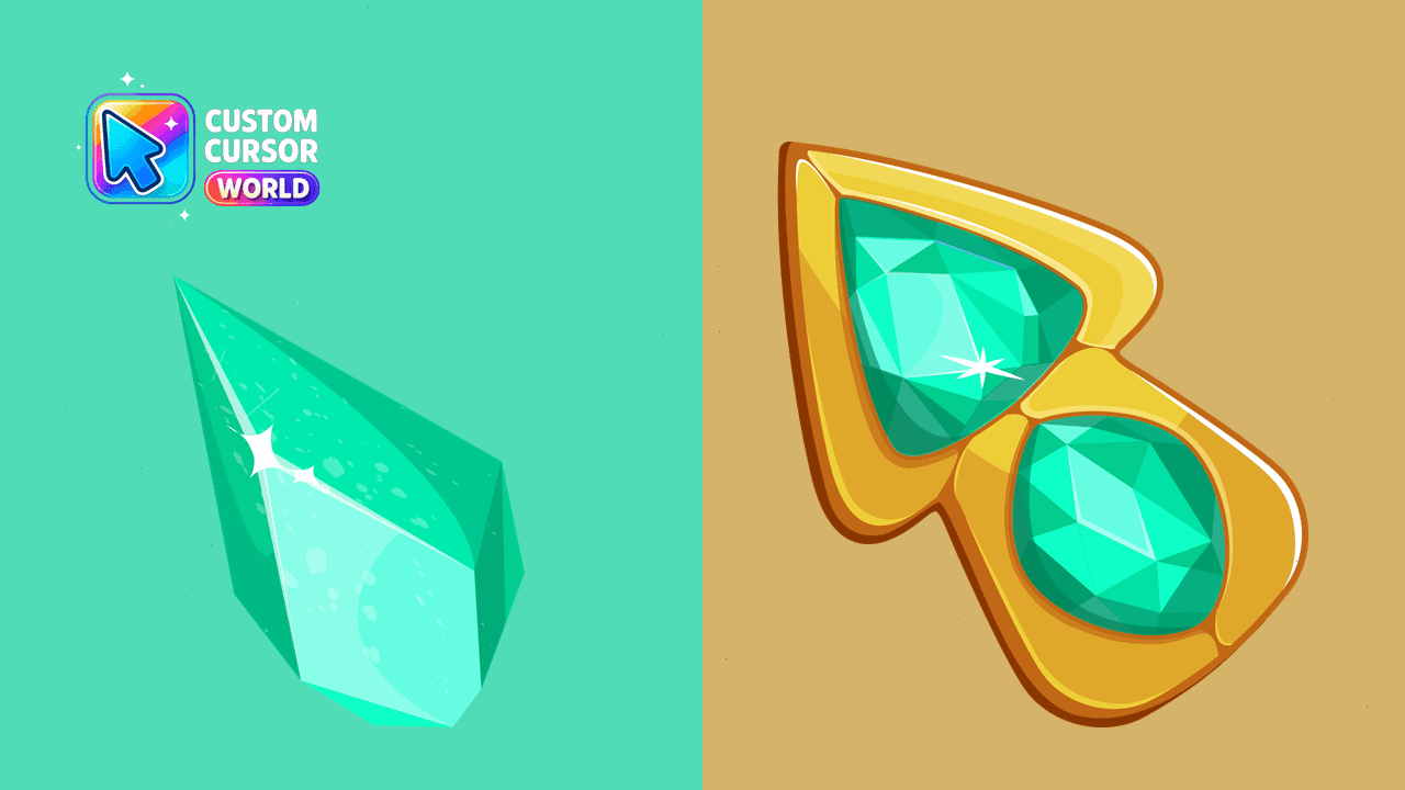 Прев'ю курсор-паку: Green Amethyst Cursor Pack - Custom Mouse Pointers