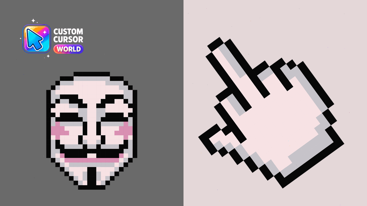 Прев'ю курсор-паку: Custom Cursor Pack - Guy Fawkes Mask Pixel