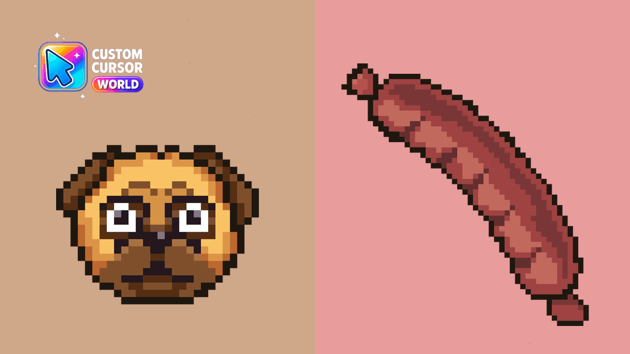 Прев'ю курсор-паку: Pug Pixel Custom Cursor Pack