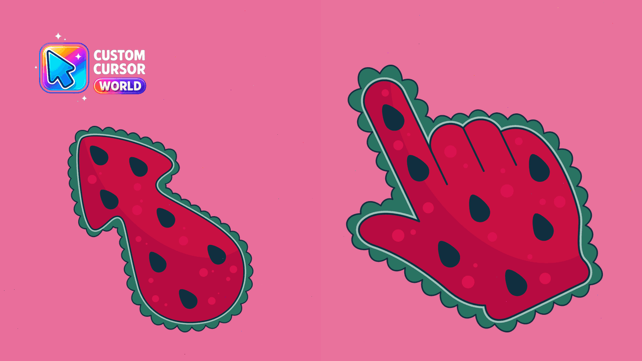 Прев'ю курсор-паку: Refreshing Watermelon Cursor Pack for Browsers