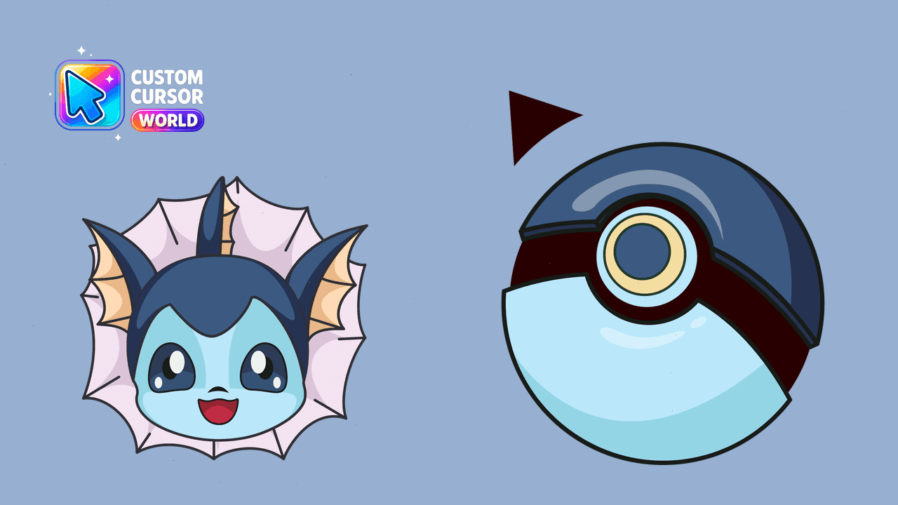 Прев'ю курсор-паку: Vaporeon Custom Cursor Pack for Chrome & Edge