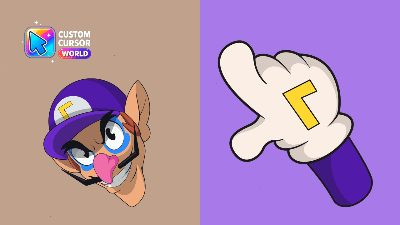 Прев'ю курсор-паку: Waluigi Custom Cursor for Chrome and Edge